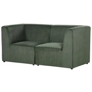 2 Seater Modular Jumbo Cord Sofa Dark Green LEMVIG