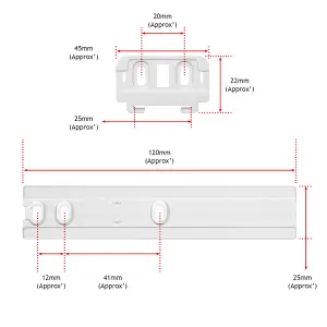 SPARES2GO UNIVERSAL Integrated Fridge Door Slide Mounting Bracket Slider Kit (pack of 4)