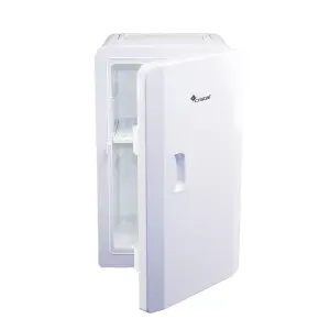 Cristal 16L Compact Mini Cooler Fridge with Built-in 12V Adapter - White