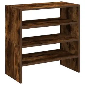 Berkfield Shoe Racks 2 pcs Stackable Smoked Oak 60x30x30.5 cm