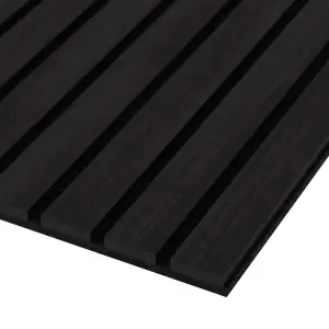 240cm x 60cm Wide Grand Acoustic Wood Slat Wall Panel in Midnight Black