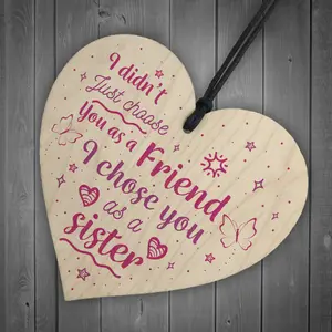 Red Ocean Special FRIEND Sister Gifts Wooden Heart Christmas Friendship Gift Birthday Plaque