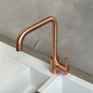 Liquida W10CP D-Shape Swivel Spout Single Lever Copper Kitchen Mixer Tap