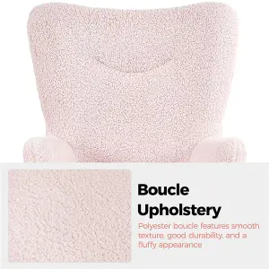 Yaheetech Pink Fabric Accent Armchair and Ottoman Set