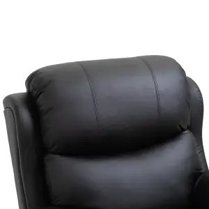 HOMCOM Massage Recliner Chair Manual Reclining Chair with Footrest Remote Black