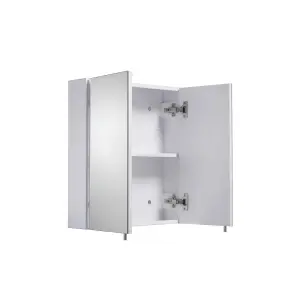 Croydex Cullen Gloss White Wall-mounted Double Bathroom Cabinet (H) 500mm (W) 450mm