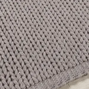 Warm Grey Wool Modern , Plain Rug Easy to clean Living Room and Bedroom-160cm X 230cm