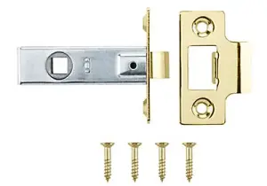 B&Q Brass effect Metal Tubular Mortice latch (L)64mm