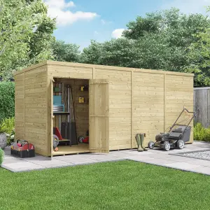 BillyOh Switch Tongue and Groove Pent Wooden Shed - 16x6 Windowless - 11mm Thickness