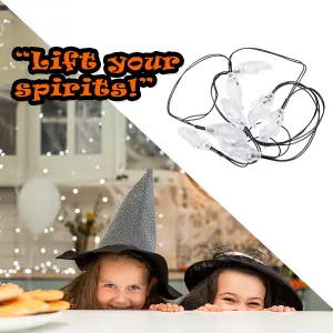 Halloween Ghost Lights LED Set of 8 Trick or Treat Party Set of 8 White Ghost