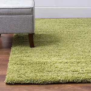 Green Thick Shaggy Rug - California - 200x290cm (6'8"x9'7")