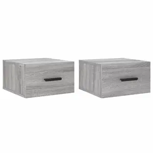 Berkfield Wall-mounted Bedside Cabinets 2 pcs Grey Sonoma 35x35x20 cm