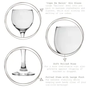 LAV - Misket Gin Balloon Glasses - 645ml - Clear - Pack of 6