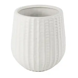 16cm Tall White Ceramic Planter