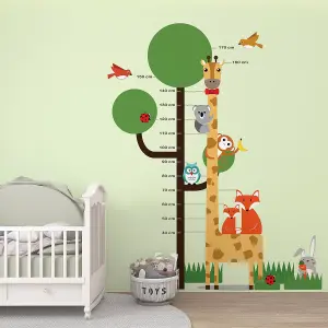 Walplus Animals Kids Measurment Zoo Children Nursery Wall Stickers Decal Mural 130X188Cm Kids Sticker PVC Multicoloured