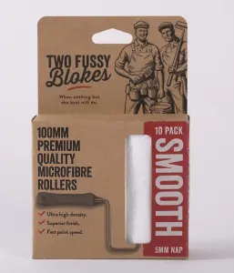 Two Fussy Blokes Smooth Roller Refill Sleeves 4" (100mm) - 10 Pack