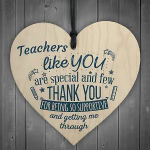 Red Ocean Teachers Like You Wood Heart Plaque Sign Leaving Gift Nursery Preschool End Of Term Thank You