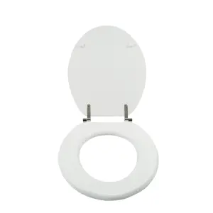 GoodHome Nicolina White Round Standard close Toilet seat