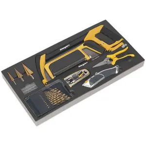 Comprehensive 28 Piece Cutting and Drilling Tool Set with Storage Tray