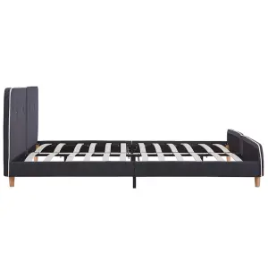 Berkfield Bed Frame Dark Grey Fabric 150x200 cm 5FT King Size