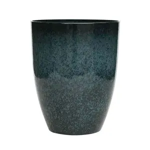 Primrose Tall Round Outdoor Patio Planter in Dark Green 53cm