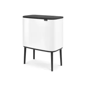 Brabantia Bo Touch Wide White Metal Bin - 36L Freestanding