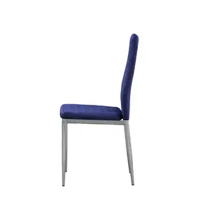 Knisely Velvet Upholstered Side Chair (Set of 6) Royal Blue