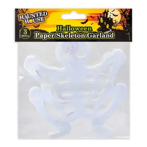 Halloween Skeleton Garland Paper Home Party Decorations Themed 3M