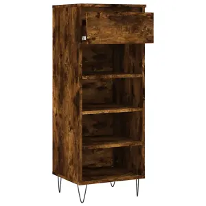 Shoe Cabinet Smoked Oak 40x36x105 cm Engineered Wood