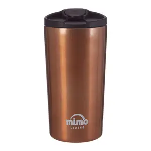 Interiors by Premier Stainless Steel Silver Finish 250ml Insulated Travel Mug, Thermos Travel Mug For Hot & Cold Beverages