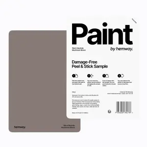 Hemway Chalk Paint Matt A5 Sample, Mushroom Brown, Peel & Stick Swatch For Interior Walls Wood