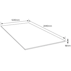 MDF Fibreboard (L)2440mm (W)1220mm (T)18mm