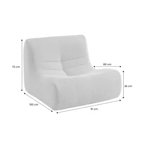 sweeek. Armchair with boucle fabric Sokol White 105x91x72 cm