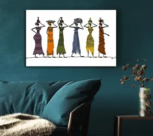 African Tribal Art 23 Canvas Print Wall Art - Medium 20 x 32 Inches