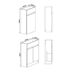 Delaware 1000mm Vanity & WC Unit in Gloss White