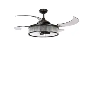 Adilene 122cm Ceiling Fan with Light Kit Smoked with Black Blades