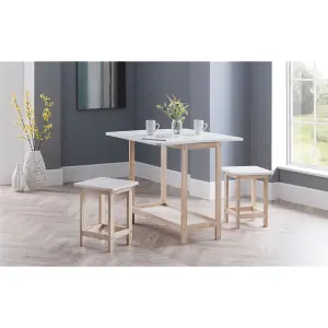 Compact Wooden Bar Set (Table + 2 Stools)