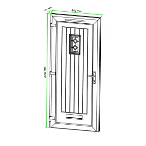 Fortia Curral Frosted Glazed White RH External Front Door set, (H)2085mm (W)840mm