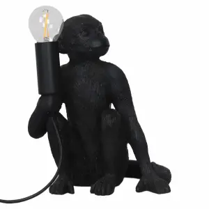 First Choice Lighting Black Monkey Table Lamp or Beside Light