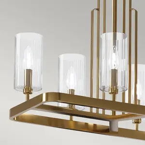 Luminosa Kichler Kimrose Bar Pendant Ceiling Light Brushed Natural Brass