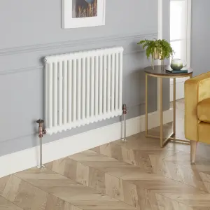 GoodHome Polished Copper Angled Thermostatic Radiator valve & lockshield (Dia)15mm x ½"