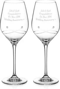 Personalised Crystal Wine Glasses With Swarovski Elements