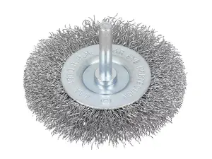 BlueSpot Rotary Flat Steel Wire Brush Crimp  wheel For Drill 75mm 3"