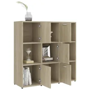 Berkfield Book Cabinet Sonoma Oak 90x30x90 cm Engineered Wood