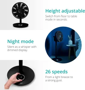 Duux Whisper Flex Smart Standing Fan, Black DXCF10UK