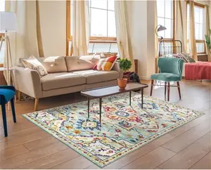 Aaminah Oriental Machine Woven Blue/Yellow/Red Area Rug Latitude Vive Rug Size: Rectangle 80 X 150cm