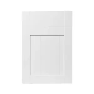 GoodHome Alpinia Tongue & groove Matt white Shaker Door & drawer 500mm