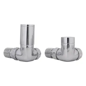 Right Radiators Manual Corner Radiator Valves 15mm Lockshield Central Heating Valve Chrome