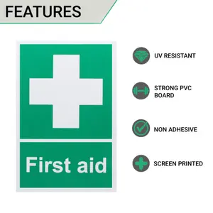 EAI - First Aid Sign 300x200mm Screw Fixed