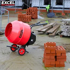 Excel 160L Portable Cement Mixer 240V/650W with Wheels